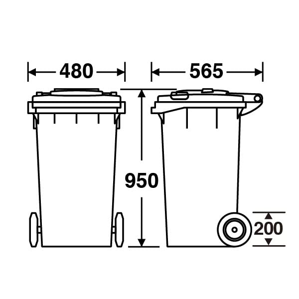 Amazon｜ボックスカート ゴミ箱 120 緑 約120L キャスター付き